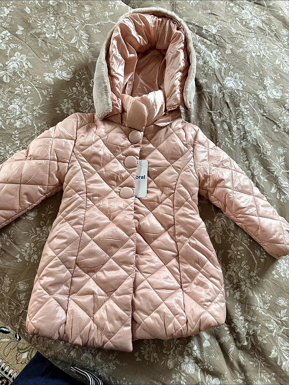 Coral Kids Pink Quilted Hooded Puffer NWT